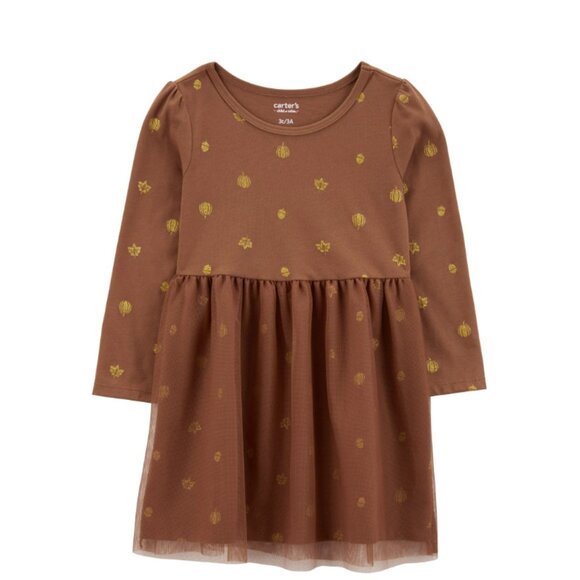 Carter's Child of Mine Toddler Girl Thanksgiving Dress - Picture 1 of 3